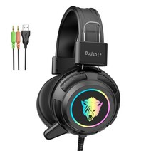 DFMEI V8RGB 헤드셋 발광다이오드 맥게임 이어폰마이크 이어폰, 흑