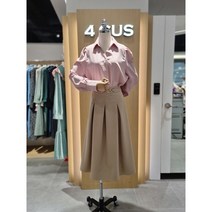 [4CUS]포커스 (FS2A7BL0064) 브이 카라 셔링 블라우스
