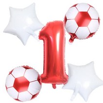 돈세는 기계 지폐 계수기 현금 위조지폐 감지기 지폐교환기 만화 축구 테마 호일 풍선 32Inch 번호 빨간색 노란색 둥근 공 생일 파티 장식 스포츠 회의 소품, 5pc red 1