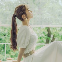 가발나라 여자 벨크로 포니테일가발 묶음머리 히피펌, 1개, 밀크브라운