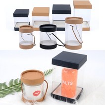 선택4 사각 9x15cm 투명 선물 포장 케이스, 브라운