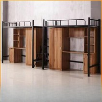 좁은방벙커침대 철제 자취 접이식 벙커침대 책상침대, 08.흰색이중사다리1m너비