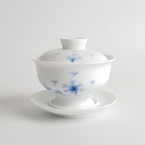 위즈펌 청화백자 민들레홀씨 개완 개합잔 찻잔 150ml