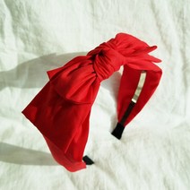나의허니비 베이직 더블 빨간 리본머리띠 럭셔리 백설공주 면헤어밴드