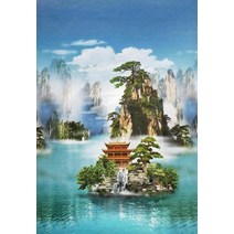 붙이는블라인드 가정용 바람막이 커튼 북유럽심플 거실 암막 오던심플 완제품 셀럽 병풍 커튼장식 그림, C15-두꺼운 반암막-소나무, T07-(폭)150cmX높이 200cm