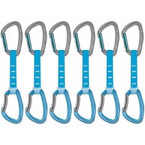 Petzl DJINN AXESS Quickdraw - 스포츠 무역 및 보조 등반을 위한 내구성 있고 가벼운 퀵드로우 6팩 - 블루 - 12cm, 12 cm
