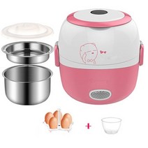 전기솥밥 110v 220v 미니 밥솥 열 가열 전기 도시락 휴대용 식품 기선 요리 식사, 분홍색, 우리를