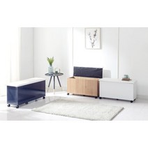 이동식 바퀴 쿠션방석 2인용 수납벤치의자 800 음식점 성당 어린이집 카페, 네이비