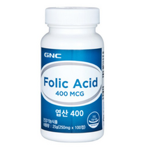 GNC 엽산 400, 100정, 7개, 100정