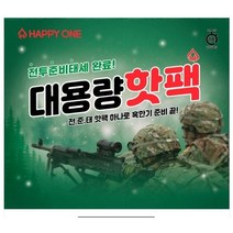 핫팩 등산 px납품용 22년생산 전준태 60개 대용량150g 겨울철 손난로 군용 포켓용 제이엠 해피데이, 60