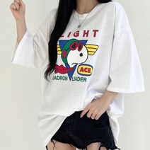 플라이 남여공용 박스 빅사이즈 오버핏 라운드 반팔 티셔츠 (3color)