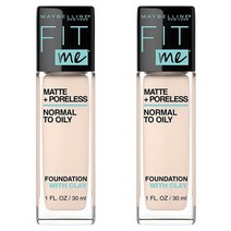 Maybelline Matte Poreless 메이크업 모공잡티컨실러 Fair Ivory톤 오일프리 리퀴드파운데이션 1oz 2개