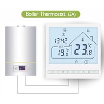 스마트 온도 조절기 난방 온도 컨트롤러 beok tuya smart wifi thermostat for gas 보일러 room temperature controller with, 밝은 회색, 와이파이 없음