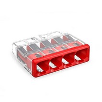 2773-404 | WAGO Wall-Nuts® PUSHWIRE® 접합 커넥터 솔리드 및 연선 도체용 4-컨덕터 레드 커버 [80피스 박스], 4-Conductor_Bulk