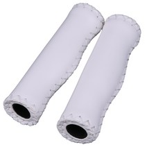 mtb 가죽 빈티지 자전거 핸들 바 그립 1 쌍 소프트 비치 크루저 MTB 엔드 액세서리, 01 White