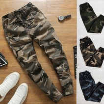 와이제이 국내 당일 발송 밀리터리 카모 밴딩 조거팬츠 3컬러 남자 카고 빅사이즈 조거바지 YJK028