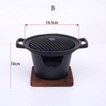 주물화목난로 미니 바베큐 그릴 일본 알코올 스토브 1 인용 가정용 무연 야외 오븐 플레이트 로스팅 쿠커 고기 도구, [01] A