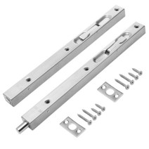 도어 플러시 볼트 304 스테인리스 스틸 숨겨진 보안 도어락 프렌치 도어 합성 문 목재 문 이중 문 더미 도어용 (15.2cm(6인치)), 10 inch