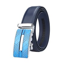 107642 Lavemi 남자의 진짜 가죽 래칫 드레스 벨트 자동 버클 우아한 선물 상자, 20 quot 에서 44 quot 허리까지, 블루 스타일1