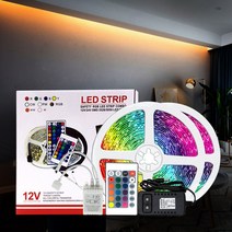 12V 방수 슬림 LED바 인테리어 간접조명 무드등 줄 RGB LED 스트립 리모컨 세트, 2-05.리모컨타입 비방수 흰띠 그린