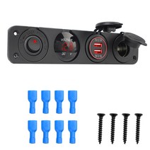 카라반 캠핑카 부품 수리용품 led 스트립 라이트 스위치 패널 분배기 usb 충전기 전원 어댑터 소켓 전압계 테스트 자동차 트럭 caravan 자동차 액세서리, 씨엔, 빨간색