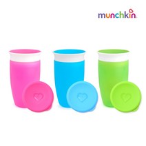 먼치킨 미라클 360도 대용량 296ml 흘림방지컵 (컵뚜껑포함), 미라클 360도 대용량컵-그린