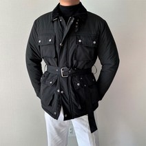 ﻿ 남자 겨울 필드 자켓 바버맛 경량패딩 벨트로 야상 포켓 골덴 점퍼