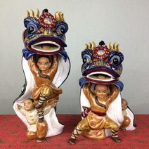 신성한조각상 예수그리스도 기독교 2 개대 현대 CREATIVE 도자기 WONG FEIHUNG LION DANCE 입상 동상 CRAFT 중국 장식 대 한 홈 R3253, 2.26cm and 21cm  라이트 옐로우