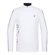 까스텔바작 남성용 골프 프린트 소매 니트 배색 반집업 티셔츠 BGAWTS207