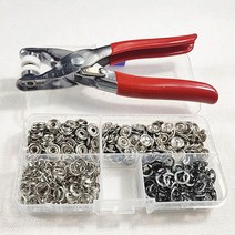 가시도트 똑딱 스냅 똑딱이 단추 펀치 달기 세트 펀칭기, 똑딱펜치+단추+케이스