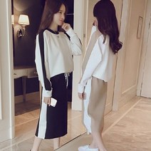 블랙앤베이지 캐주얼 스커트치마 투피스 코디세트