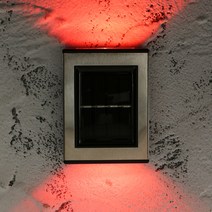 Sn88 태양광 야외 벽등 2p세트 칼라 LED 조명 외부 정원 계단 문주 테라스 데크 실외 태양열 경관 등 전등, 상세 참조