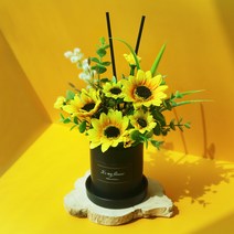 센터피스 디퓨저 개업 승진 축하 선물 돈들어오는 화분 해바라기 블루 장미 실내 방향제, 블루장미, 120ml, 라벤더
