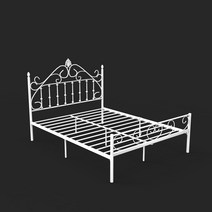 북유럽 철제 조립식 침대 프레임 공주풍 메탈 원룸 자취 부부 DIY 침대 프레임, 화이트A