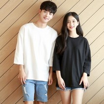 키작은남자 절개 라인 7부 티셔츠
