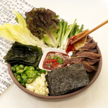 바로푸드 포항 구룡포 과메기 야채세트 산지직송 진공포장 위생지 동해바다 자연해풍 건조 꽁치, 완전손질 과메기 야채 세트 (5마리/10쪽)