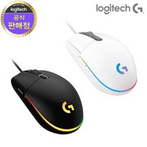 G102IC 2세대 LIGHTSYNC 게이밍 마우스블랙/화이트 벌크, 블랙