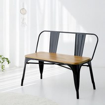 마켓비 860 원목상판 빈티지벤치, 블랙