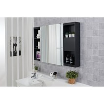 닥터바스 화장실슬라이드장 슬라이드장 욕실거울 슬라이딩장 욕실수납장, 6-2번 시크릿 블랙 슬라이드장 900, 1개