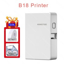 바코드 라벨 프린터 운송장 택배 감열 네임스티커 프린터NiiMbot-B18 휴대용 미니 무선 감열식 프린터 리, 01 B18 Printer