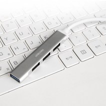 c타입 멀티 허브 USB 3.1 4포트 무전원 알루미늄, 단일제품