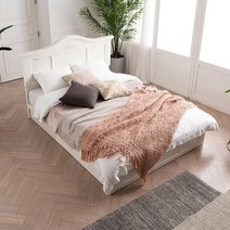 [삼익가구]프란다 월넛 도장 침대(양모 라텍스 독립 매트리스-킹), 아이보리