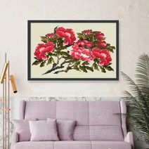 수재샵 목단시리즈 (라운드 2.8mm 5D 3D 가로 60cm 세로 40cm) 보석십자수, 목단 2