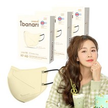 아이바나리 비말차단용마스크 대형 KF AD, 1개입, 코튼 아이보리, 10개입