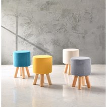 봉봉 화장대의자 인테리어 스툴 패브릭 컬러 보조의자 원형, 아이보리