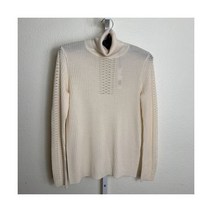 NWT Elie 타하리Maelee 스웨터 Size S Pointelle 100% Merino 울 Cream Turtlenck