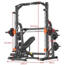 홈짐세트 스쿼트랙 멀티짐 운동기구 헬스 실내운동기구, 스미스머신 + 벤치(세트)