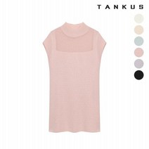 탱커스 여성 파스텔 컬러 반소매 슬림 니트
