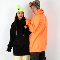 WHIZZ 심플쿠션 톨후드(블랙 오렌지) 남녀공용 보드복 스키복 후드티 기모안감