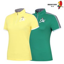 [마코 SALE] (여성)숄더스트라이프반집업 반팔 티셔츠_MIW2TH10